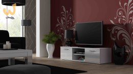 Szafka RTV SOHO 140 biały/ biały połysk