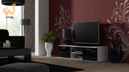 Szafka RTV SOHO 140 biały/ czarny połysk