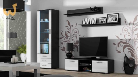 Szafka RTV SOHO 140 czarny/ biały połysk Szafka RTV SOHO 140 czarny/ biały połysk