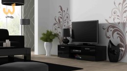 Szafka RTV SOHO 140 czarny/ czarny połysk