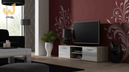 Szafka RTV SOHO 140 dąb sonoma/ biały połysk