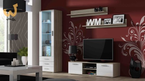 Szafka RTV SOHO 140 dąb sonoma/ biały połysk Szafka RTV SOHO 140 dąb sonoma/ biały połysk