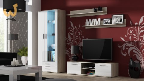 Szafka RTV SOHO 140 dąb sonoma/ biały połysk Szafka RTV SOHO 140 dąb sonoma/ biały połysk