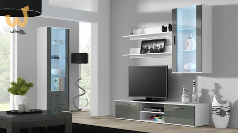 Szafka RTV SOHO 180 biały/ szary połysk Szafka RTV SOHO 180 biały/ szary połysk