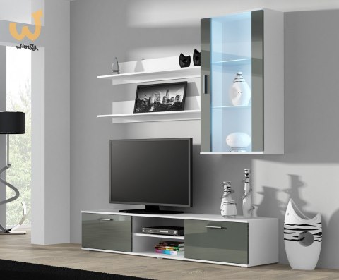Szafka RTV SOHO 180 biały/ szary połysk Szafka RTV SOHO 180 biały/ szary połysk