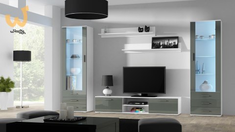 Szafka RTV SOHO 180 biały/ szary połysk Szafka RTV SOHO 180 biały/ szary połysk