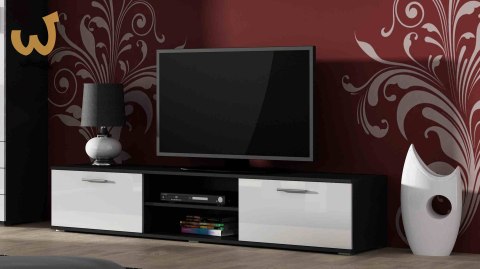 Szafka RTV SOHO 180 czarny/ biały połysk