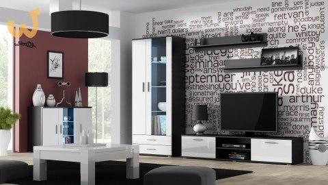 Szafka RTV SOHO 180 czarny/ biały połysk Szafka RTV SOHO 180 czarny/ biały połysk