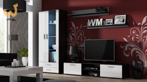 Szafka RTV SOHO 180 czarny/ biały połysk Szafka RTV SOHO 180 czarny/ biały połysk
