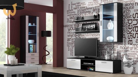 Szafka RTV SOHO 180 czarny/ biały połysk Szafka RTV SOHO 180 czarny/ biały połysk