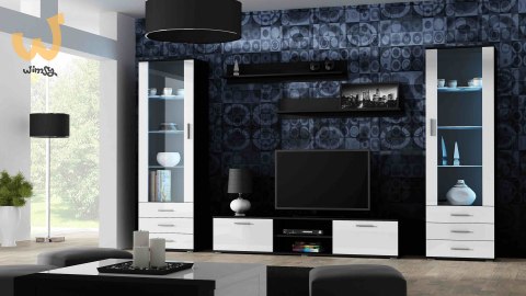 Szafka RTV SOHO 180 czarny/ biały połysk Szafka RTV SOHO 180 czarny/ biały połysk