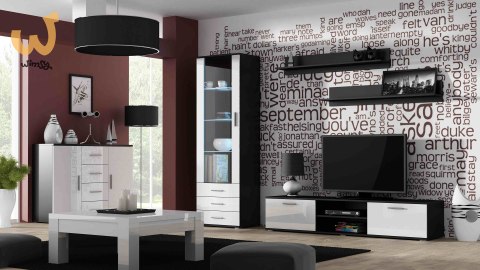 Szafka RTV SOHO 180 czarny/ biały połysk Szafka RTV SOHO 180 czarny/ biały połysk