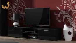 Szafka RTV SOHO 180 czarny/ czarny połysk