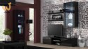 Szafka RTV SOHO 180 czarny/ czarny połysk