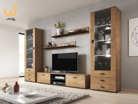 Szafka RTV SOHO 180 dąb lefkas + czarny Szafka RTV SOHO 180 dąb lefkas + czarny
