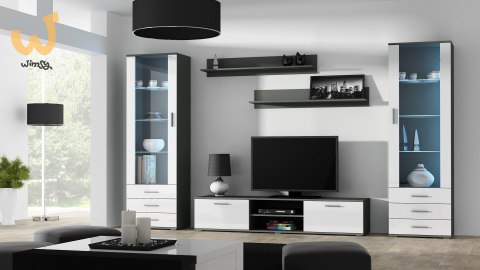 Szafka RTV SOHO 180 szary/ biały połysk Szafka RTV SOHO 180 szary/ biały połysk