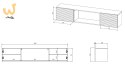 Szafka RTV TULA 183x35x37 biały mat + biały kominek