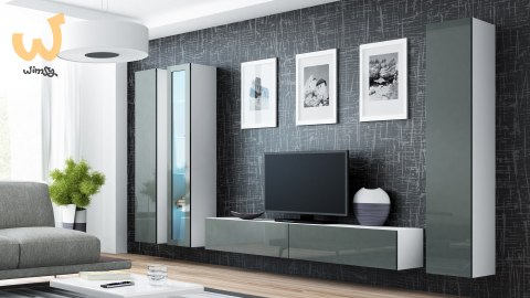 Szafka RTV VIGO '180' 30/180/40 biały/szary połysk Szafka RTV VIGO '180' 30/180/40 biały/szary połysk