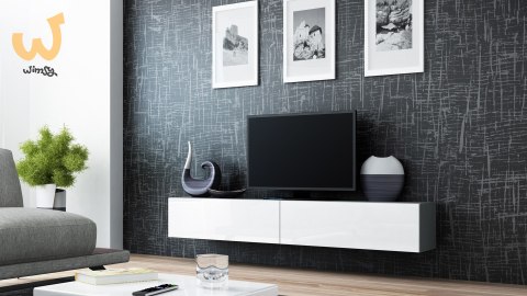 Szafka RTV VIGO '180' 30/180/40 szary/biały połysk