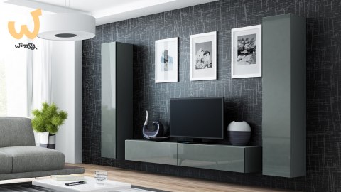 Szafka RTV VIGO '180' 30/180/40 szary/szary połysk Szafka RTV VIGO '180' 30/180/40 szary/szary połysk