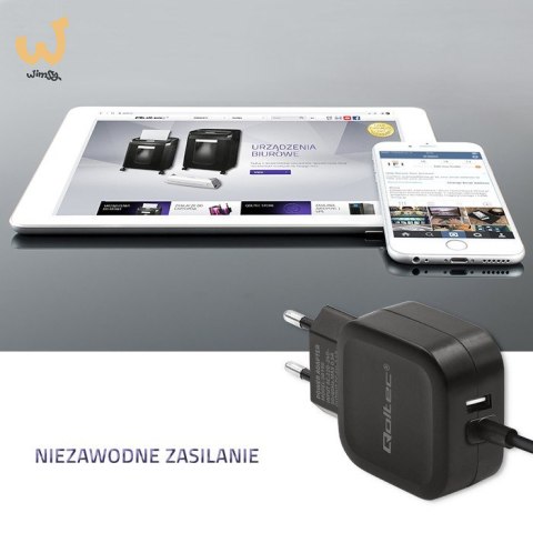 Ładowarka Qoltec 50190 (3400 mA; 17W; USB, USB typ C) Ładowarka Qoltec 50190 (3400 mA; 17W; USB, USB typ C)