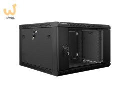 Szafa jednosekcyjna Lanberg WF01-6606-10B (6U; 368mm / 600mm / 600 mm; wisząca; Szklane; 19''; kolor czarny)