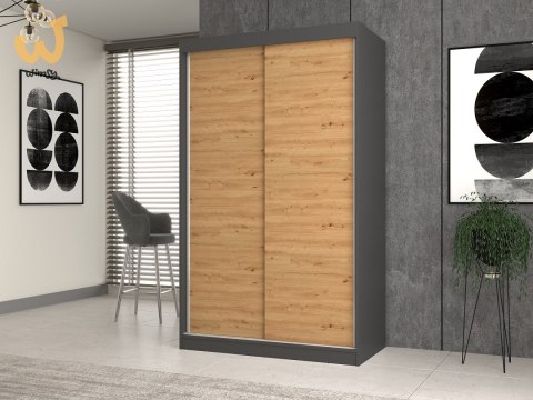 Szafa z drzwiami przesuwnymi IGA 120x61xH200 antracyt/artisan Szafa z drzwiami przesuwnymi IGA 120x61xH200 antracyt/artisan
