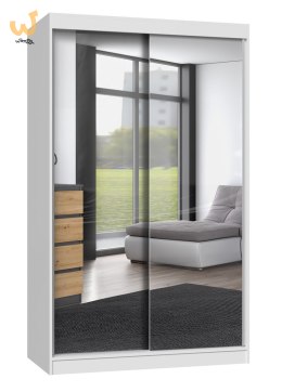 Szafa z drzwiami przesuwnymi z 2 lustrami IGA 120x61xH200 biel