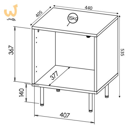 Szafka nocna HOLE 2szt. 44x40,5xH53,5 czarny mat Szafka nocna HOLE 2szt. 44x40,5xH53,5 czarny mat