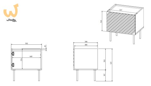 Szafka nocna ONDA 2szt. 50x40x54 czarny Szafka nocna ONDA 2szt. 50x40x54 czarny