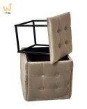 Puf-transformator 5w1 - 5 taboretów w 1 pufie cappuccino velvet 2284