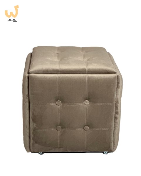 Puf-transformator 5w1 - 5 taboretów w 1 pufie cappuccino velvet 2284 Puf-transformator 5w1 - 5 taboretów w 1 pufie cappuccino velvet 2284