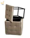 Puf-transformator 5w1 - 5 taboretów w 1 pufie cappuccino velvet 2284