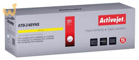 Activejet ATB-248YNX Toner (zamiennik Brother TN248XLY; Supreme; 2300 stron; żółty) Activejet ATB-248YNX Toner (zamiennik Brother TN248XLY; Supreme; 2300 stron; żółty)