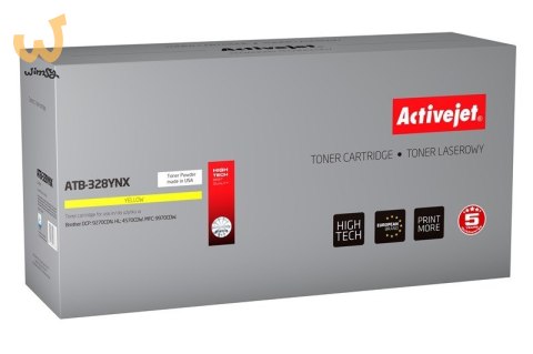 Activejet ATB-328YNX Toner (zamiennik Brother TN-328Y; Supreme; 6000 stron; żółty) Activejet ATB-328YNX Toner (zamiennik Brother TN-328Y; Supreme; 6000 stron; żółty)