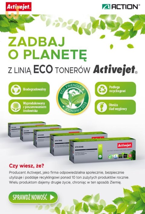 BIO Activejet ATH-85NB Toner (zamiennik HP 85A CE285A, Canon CRG-725; Supreme; 2000 stron; czarny). ECO Toner. Proszek w tonerze BIO Activejet ATH-85NB Toner (zamiennik HP 85A CE285A, Canon CRG-725; Supreme; 2000 stron; czarny). ECO Toner. Proszek w tonerze