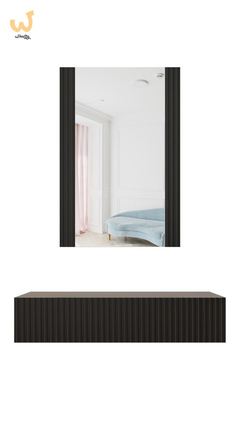 Toaletka z lustrem PAFOS 80x41,6x100 czarny mat Toaletka z lustrem PAFOS 80x41,6x100 czarny mat