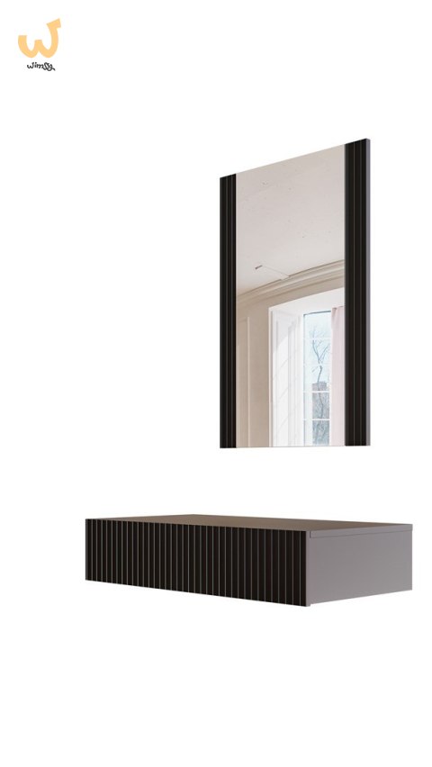 Toaletka z lustrem PAFOS 80x41,6x100 czarny mat Toaletka z lustrem PAFOS 80x41,6x100 czarny mat
