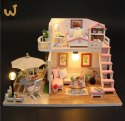 Domek dla lalek drewniany model do złożenia LED 19,5cm