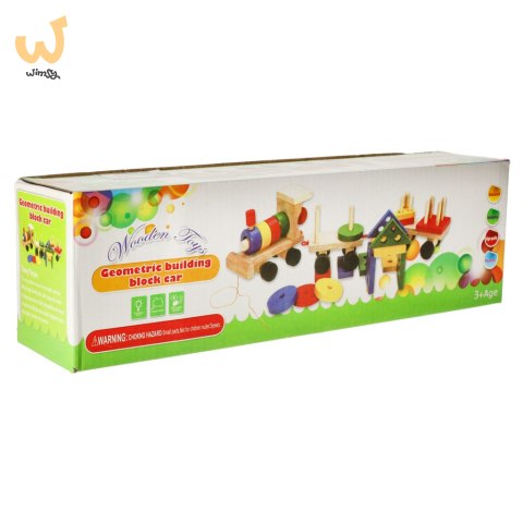Kolejka pociąg lokomotywa klocki drewniane sorter układanka zręcznościowa 30cm Kolejka pociąg lokomotywa klocki drewniane sorter układanka zręcznościowa 30cm
