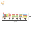 Kolejka pociąg lokomotywa klocki drewniane sorter układanka zręcznościowa 30cm