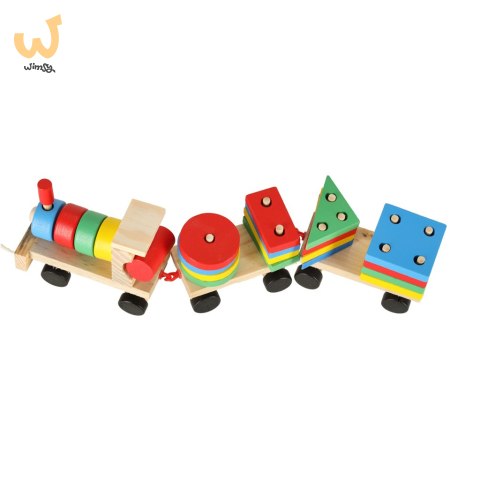Kolejka pociąg lokomotywa klocki drewniane sorter układanka zręcznościowa 30cm Kolejka pociąg lokomotywa klocki drewniane sorter układanka zręcznościowa 30cm