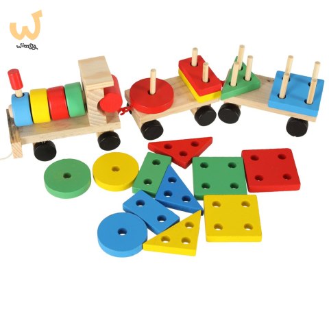 Kolejka pociąg lokomotywa klocki drewniane sorter układanka zręcznościowa 30cm Kolejka pociąg lokomotywa klocki drewniane sorter układanka zręcznościowa 30cm
