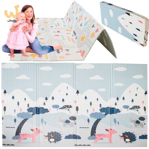 Mata edukacyjna piankowa dwustronna składana ulica las 177 x 158 cm