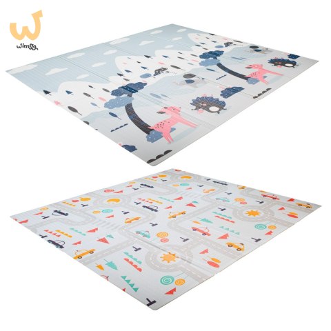 Mata edukacyjna piankowa dwustronna składana ulica las 177 x 158 cm Mata edukacyjna piankowa dwustronna składana ulica las 177 x 158 cm
