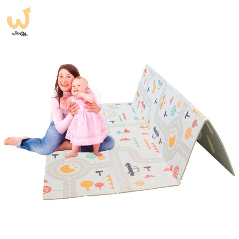 Mata edukacyjna piankowa dwustronna składana ulica las 177 x 158 cm Mata edukacyjna piankowa dwustronna składana ulica las 177 x 158 cm