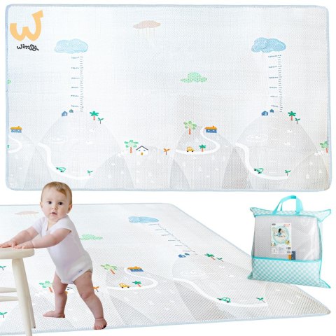Mata edukacyjna piankowa miarka wzrostu szara 200 x 180 cm Mata edukacyjna piankowa miarka wzrostu szara 200 x 180 cm