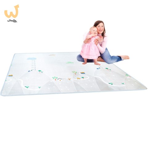 Mata edukacyjna piankowa miarka wzrostu szara 200 x 180 cm Mata edukacyjna piankowa miarka wzrostu szara 200 x 180 cm