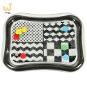 Mata wodna sensoryczna dmuchana dla niemowląt czarno-biała mix wzorów XXL 65x50 cm