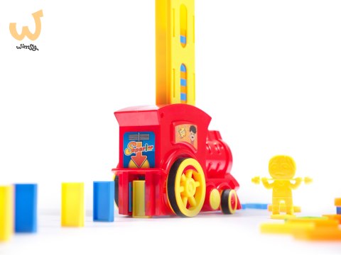 Pociąg Lokomotywa Kolejka Układająca Domino Zabawka na Prezent dla Dzieci Pociąg Lokomotywa Kolejka Układająca Domino Zabawka na Prezent dla Dzieci